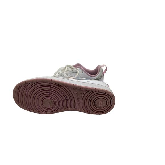Nike Girls Court Borough Sneakers White Leather CK5426-100 Floral Swoosh 4.5Y - Picture 6 of 10